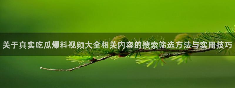 91吃瓜事件榜:关于真实吃瓜爆料视频大全相关内容的搜索筛选方法与实用技巧