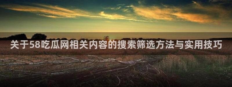 吃瓜热点话题:关于58吃瓜网相关内容的搜索筛选方法与实用技巧